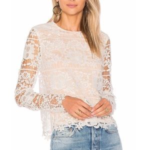 Lovers + Friends Lotus Top in White Lace